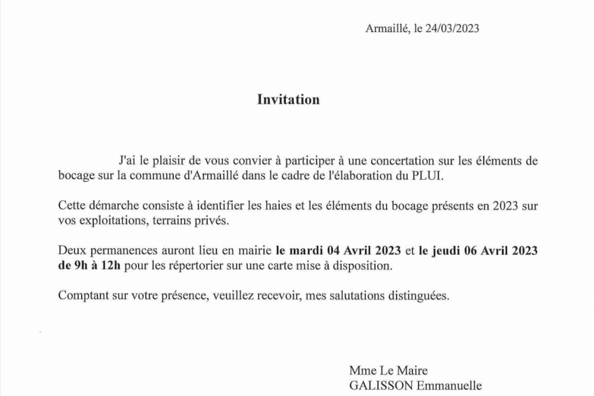 Concertation sur les éléments de bocage