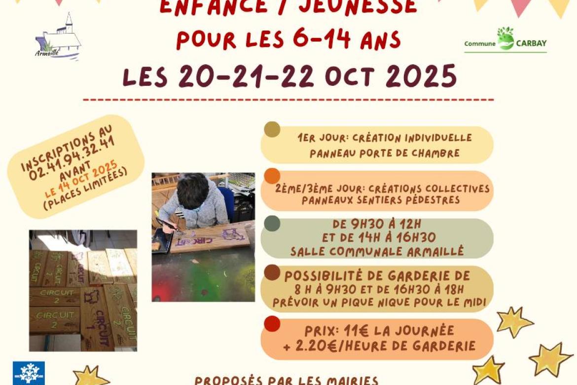 Les ateliers enfance et jeunesse d'octobre