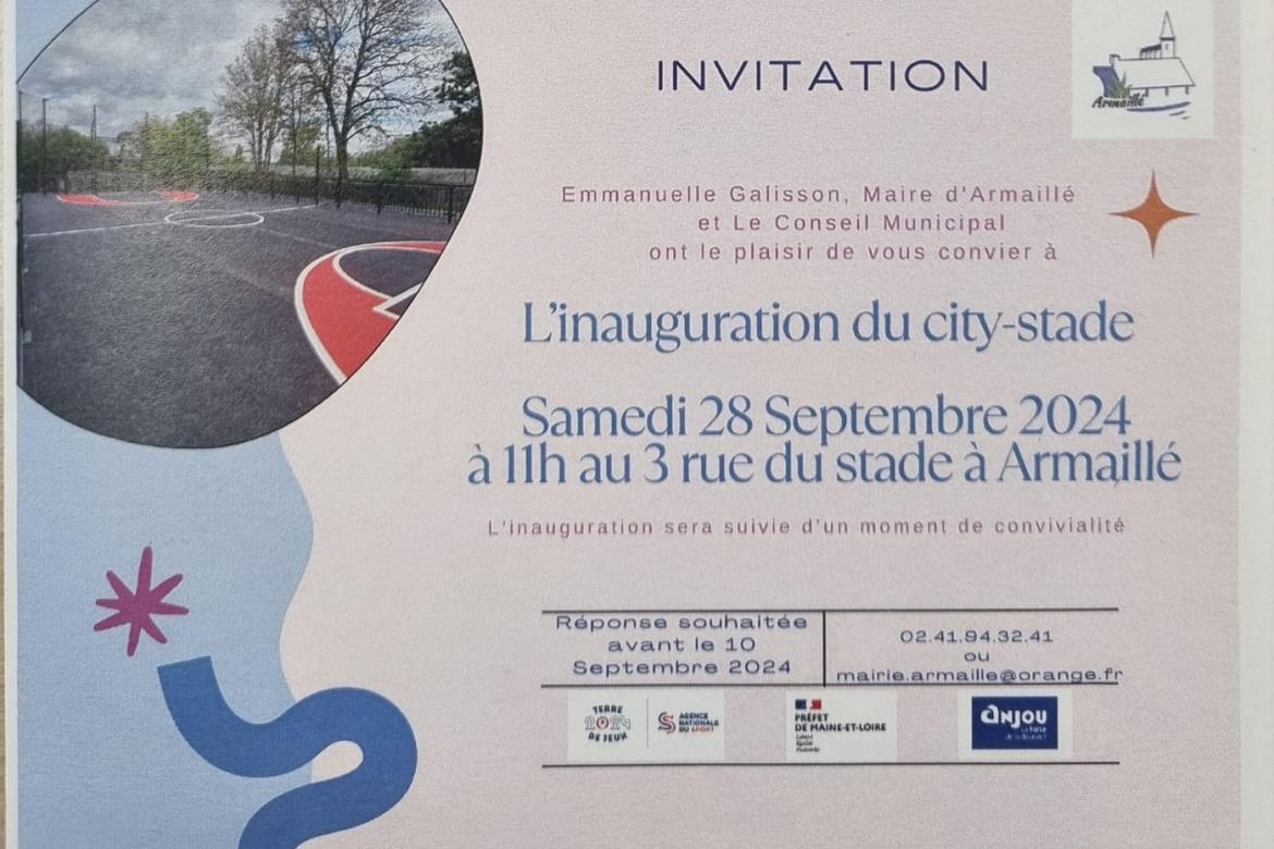 Inauguration du city stade le samedi 28 septembre